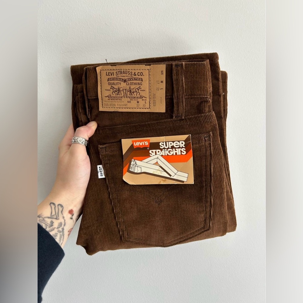 Rare Vintage Levi Strauss 705-1529 Super Straight Brown Corduroy Pants 1981
